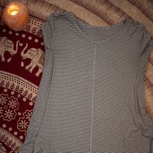 Target girls' black and white striped v-neck shirt